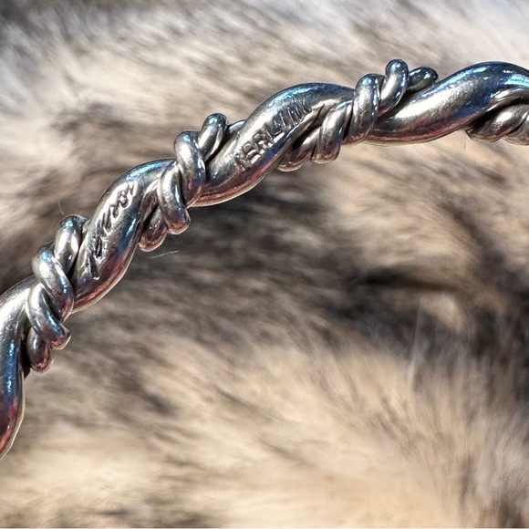 Authentic Navajo Signed Heavy Gauge Sterling Silver Bangle Bracelet - Picture 8 of 8